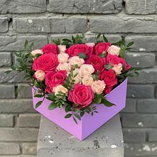 Цветочная композиция из Розы в коробке в Преображенском Ставропольского края