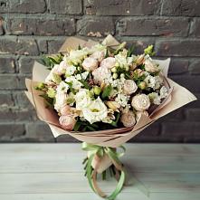 Букет цветов из:  Альстромерии, Розы и Хризантемы в Преображенском Ставропольского края