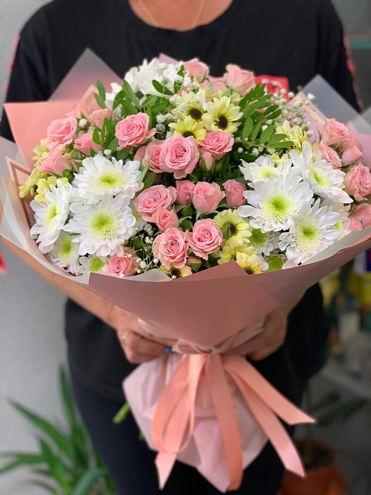 Букет цветов из: Розы и Хризантемы в Преображенском Ставропольского края