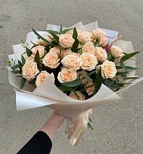 Букет Кремовые розы Латте в Преображенском Ставропольского края