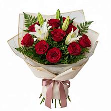 Букет цветов из:  Лилии и Розы в Преображенском Ставропольского края