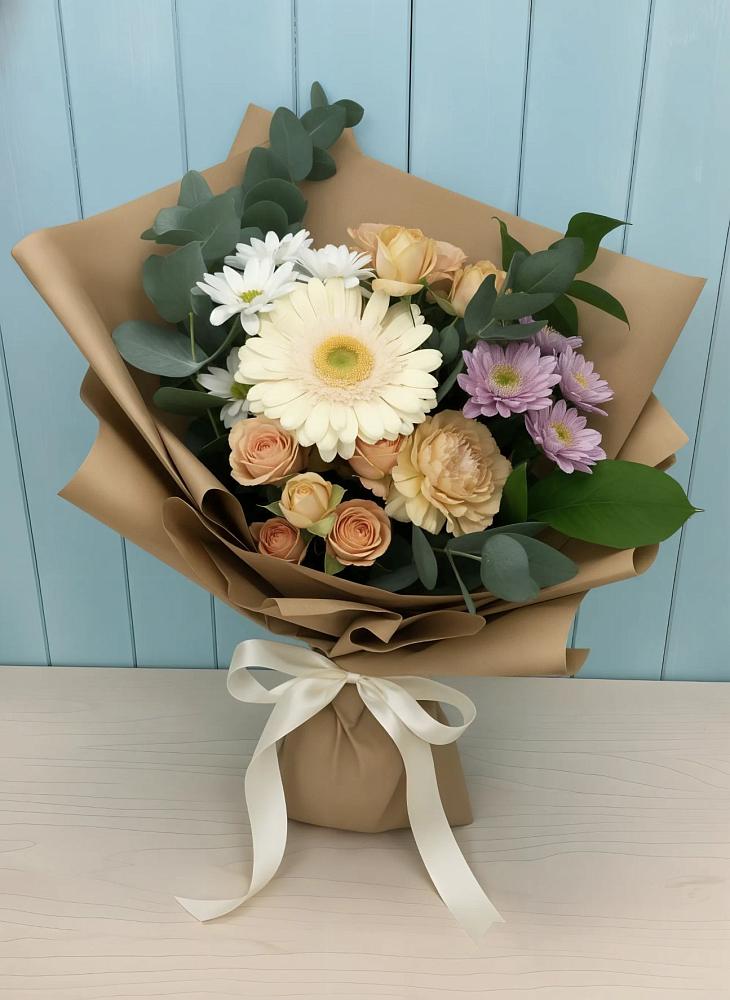 Букет цветов из: Герберы и Хризантемы в Преображенском Ставропольского края