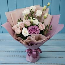 Букет цветов из:  Розы и Лизиантусы в Преображенском Ставропольского края