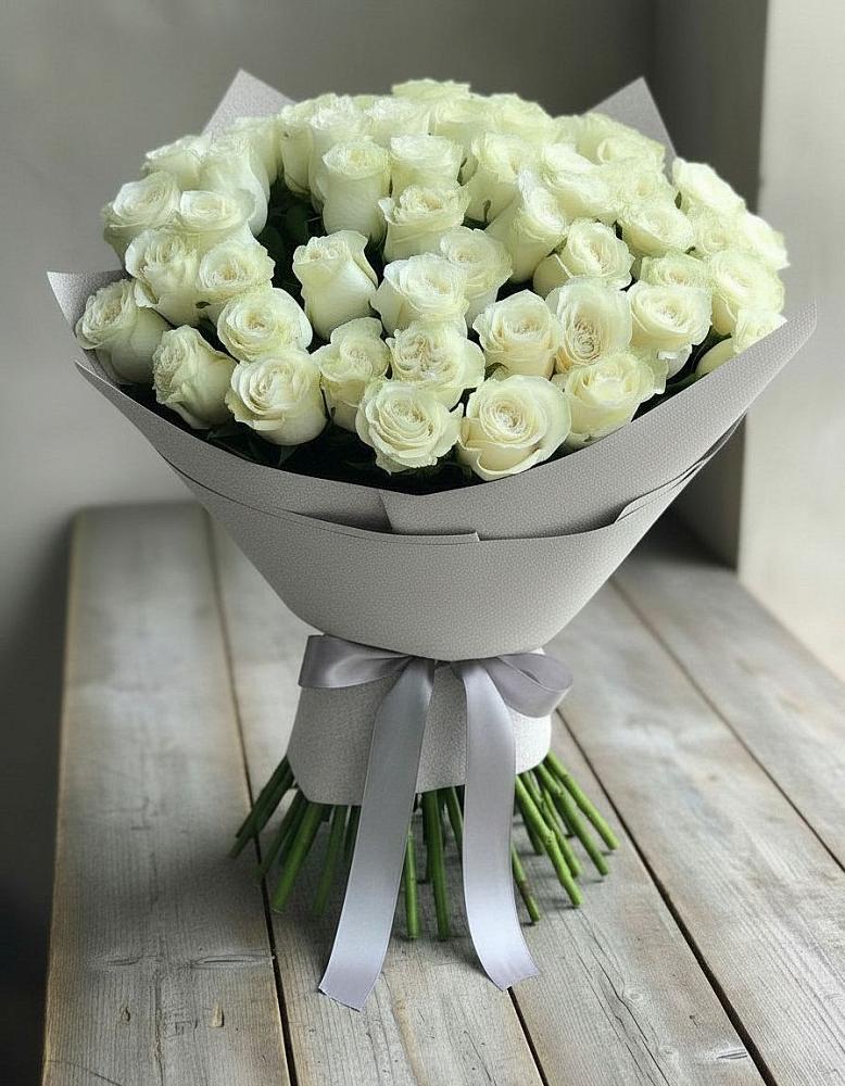 Букет 35 Белых роз в Преображенском Ставропольского края