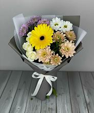 Букет цветов из:  Розы, Герберы и Хризантемы в Преображенском Ставропольского края