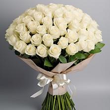 Букет 101 беля роза Белоснежка в Преображенском Ставропольского края