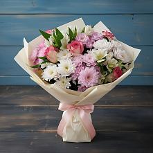 Букет цветов из:  Хризантемы, Альстромерии и Розы #REPLACE_PRED# Преображенском Ставропольского края