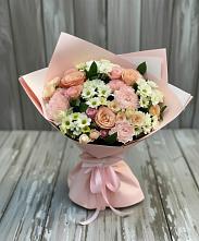 Букет цветов из:  Гвоздики, Розы и Хризантемы в Преображенском Ставропольского края