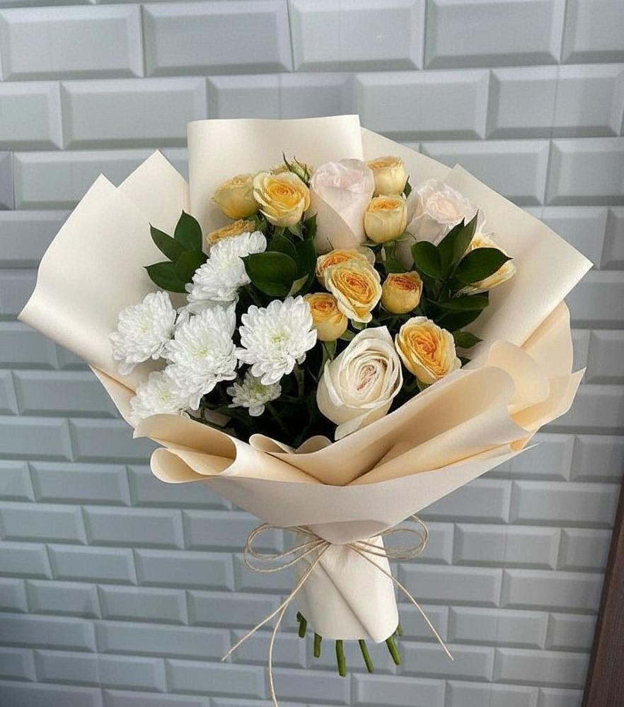 Букет цветов из: Розы и Хризантемы в Преображенском Ставропольского края