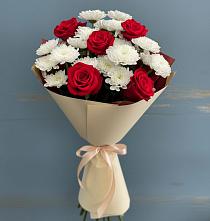 Букет цветов из:  Розы и Хризантемы в Преображенском Ставропольского края