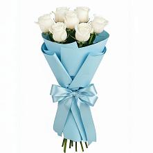 Букет 7 белых роз Проуд в Преображенском Ставропольского края