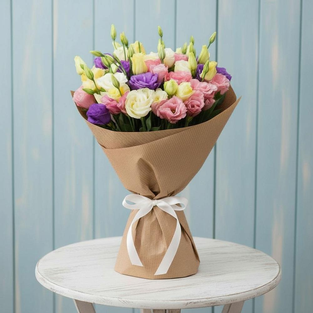 Букет цветов из: Лизиантусы в Преображенском Ставропольского края