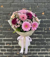 Букет цветов из:  Герберы и Хризантемы в Преображенском Ставропольского края
