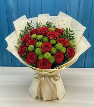 Букет цветов из:  Розы и Хризантемы в Преображенском Ставропольского края