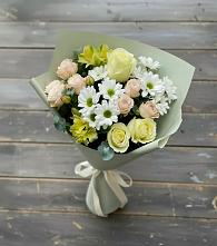 Букет цветов из:  Альстромерии, Розы и Хризантемы в Преображенском Ставропольского края