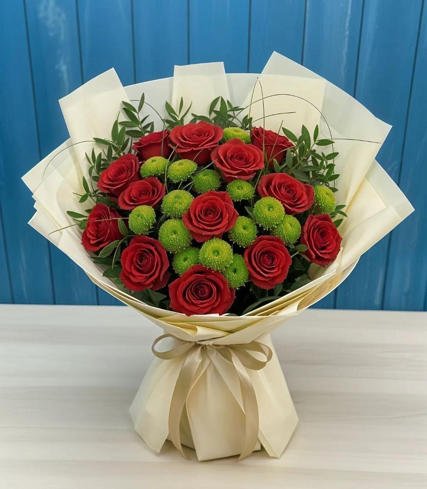 Букет цветов из: Розы и Хризантемы в Преображенском Ставропольского края