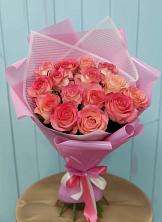 Букет 15 Розовых роз Равель в Преображенском Ставропольского края