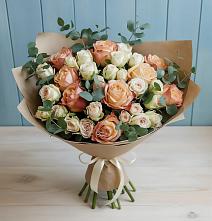 Букет цветов из:  Альстромерии и Розы в Преображенском Ставропольского края