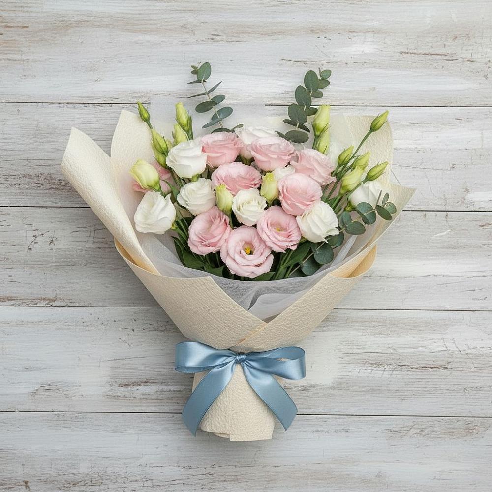 Букет цветов из: Лизиантусы в Преображенском Ставропольского края